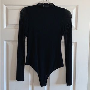 Black sheer long sleeved bodysuit